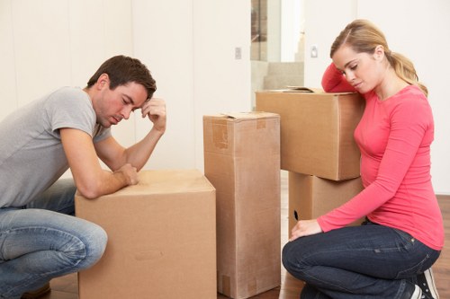 Safety-focused storage operations with workers managing items carefully